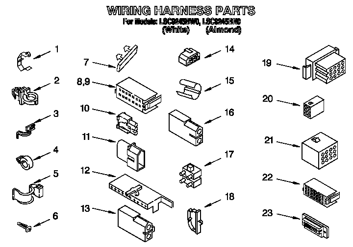 Whirlpool LSC9245BW0 wiring harness diagram