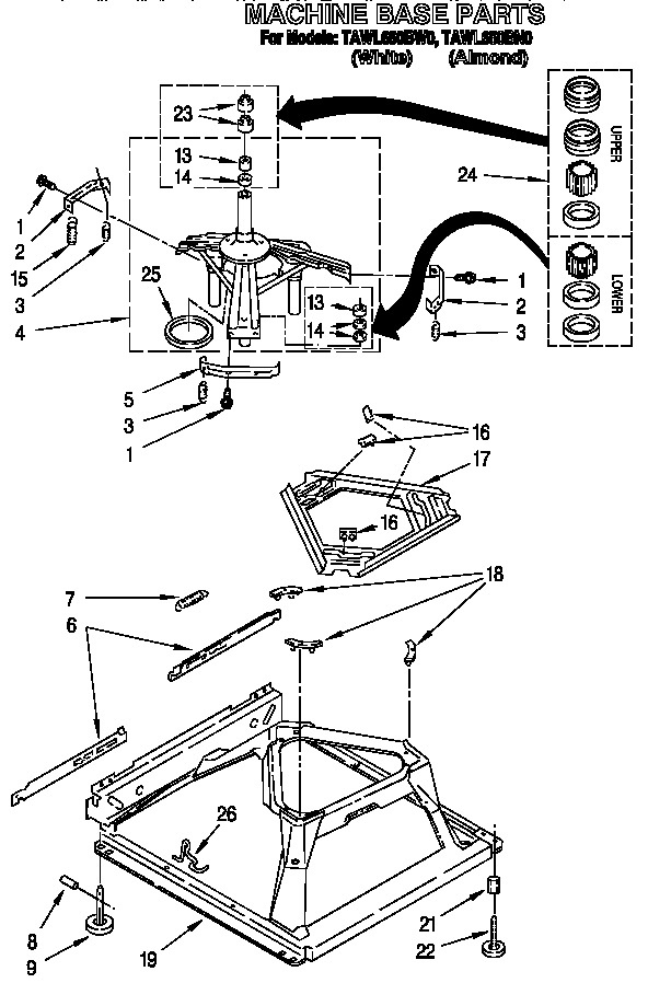 Estate TAWL650BN0 machine base diagram