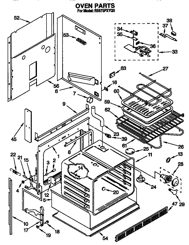 Whirlpool RS675PXYH0 oven diagram