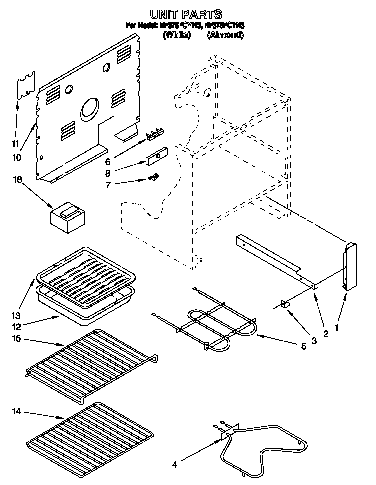 Whirlpool RF375PCYN3 unit diagram