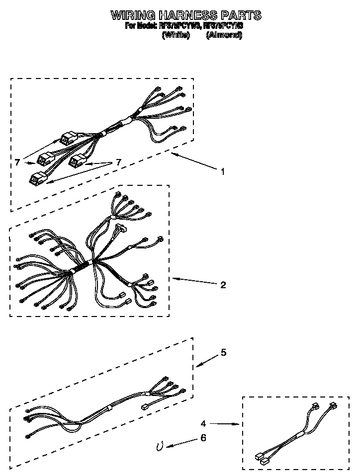 Whirlpool RF375PCYN3 wiring harness diagram