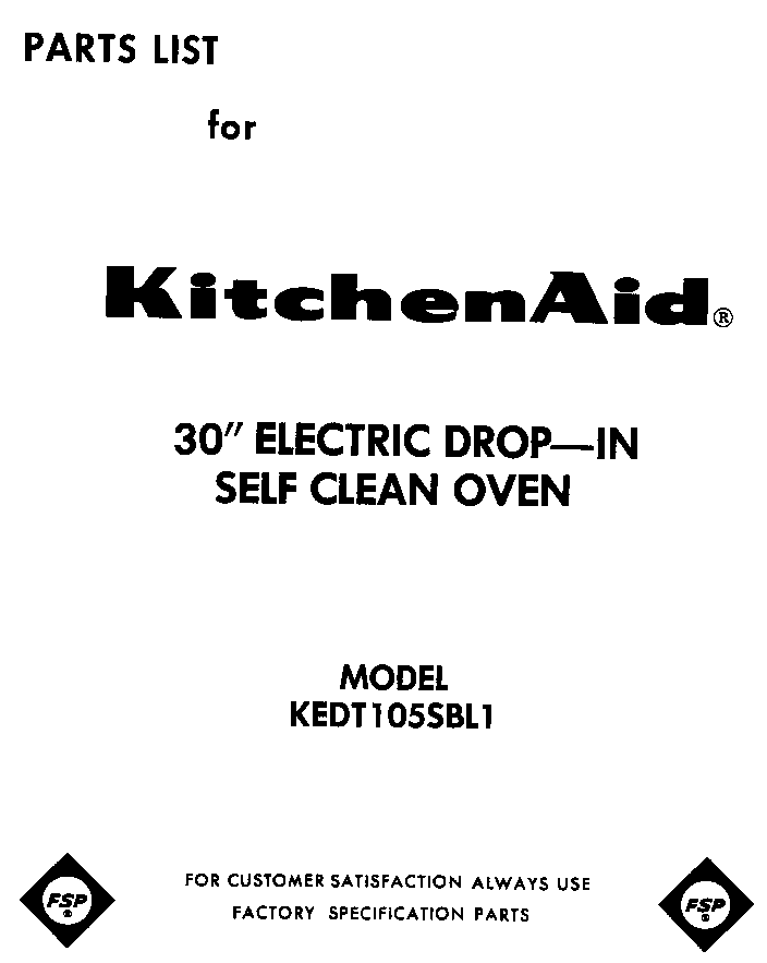 KitchenAid KEDT105SBL1 front cover diagram