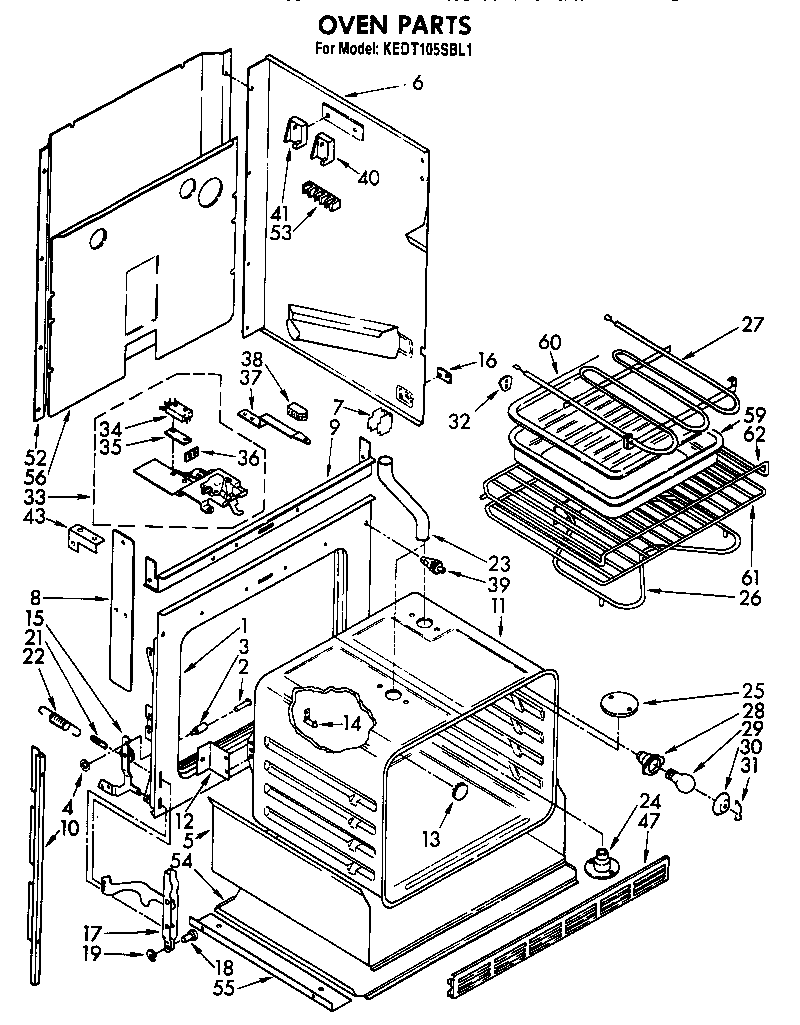 KitchenAid KEDT105SBL1 oven diagram