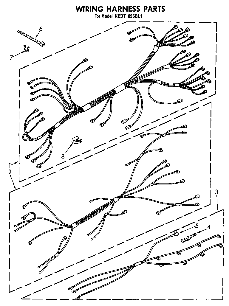 KitchenAid KEDT105SBL1 wiring harness diagram