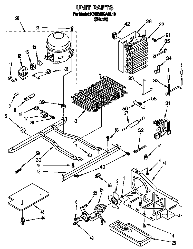 KitchenAid KSRB25QABL10 unit diagram