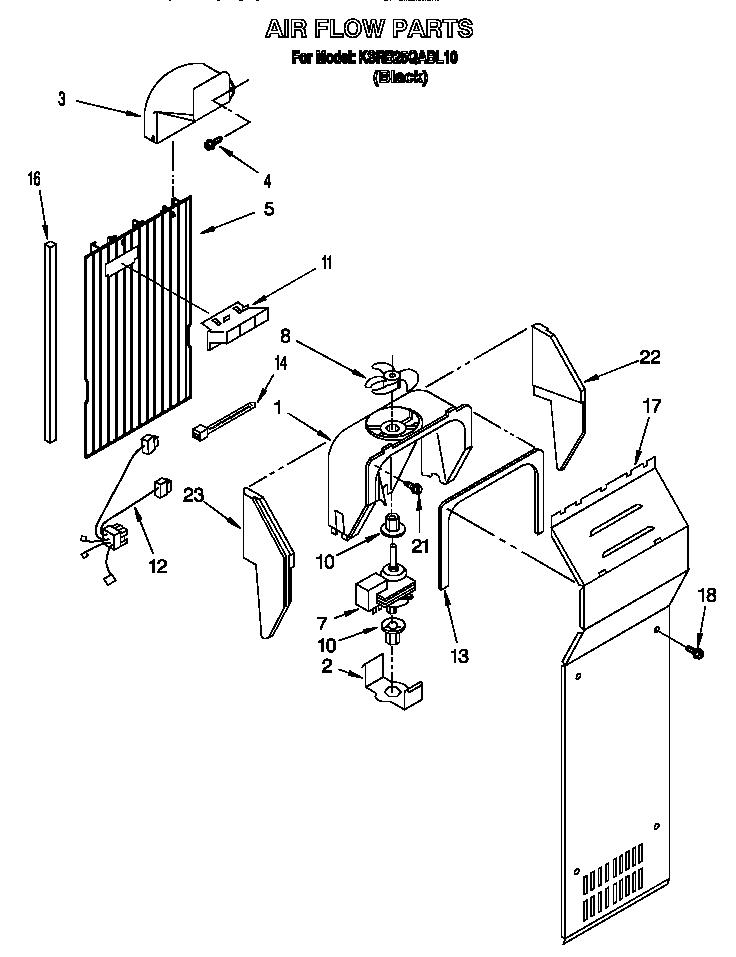 KitchenAid KSRB25QABL10 air flow diagram