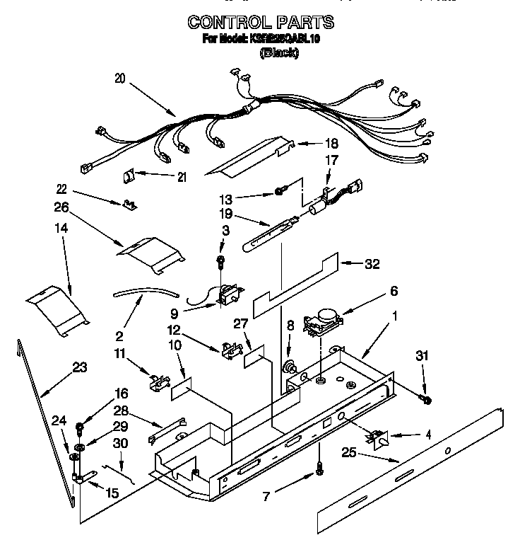 KitchenAid KSRB25QABL10 control diagram