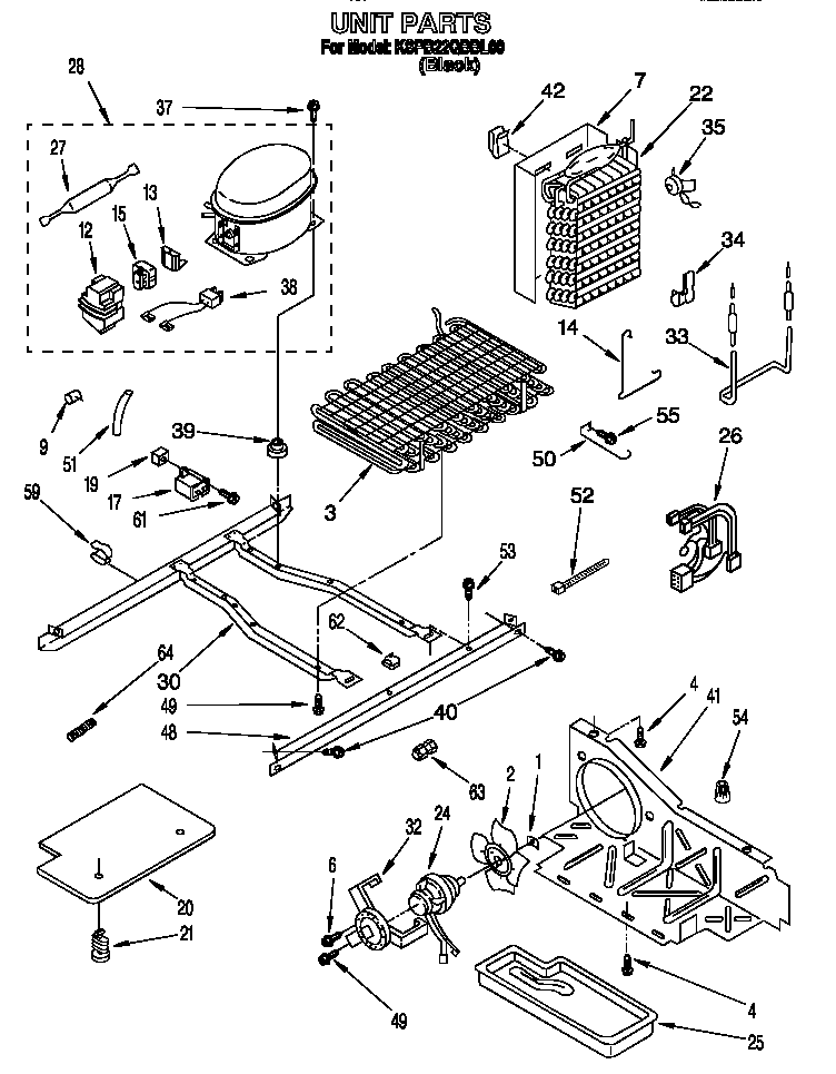 KitchenAid KSPB22QBBL00 unit diagram
