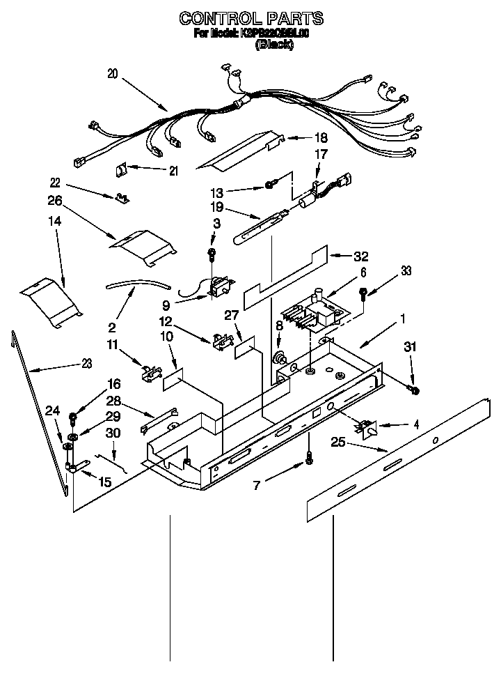 KitchenAid KSPB22QBBL00 control diagram