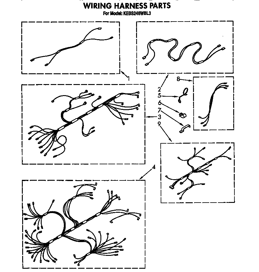 KitchenAid KEBS246WBL3 wiring harness diagram