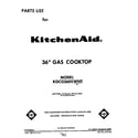 KitchenAid KGCG260SOB2 front cover diagram