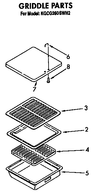 KitchenAid KGCG260SAL2 griddle diagram