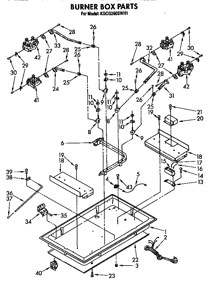 KitchenAid KGCG260SBC1 burner box diagram