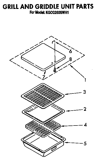 KitchenAid KGCG260SBC1 grill and griddle unit diagram