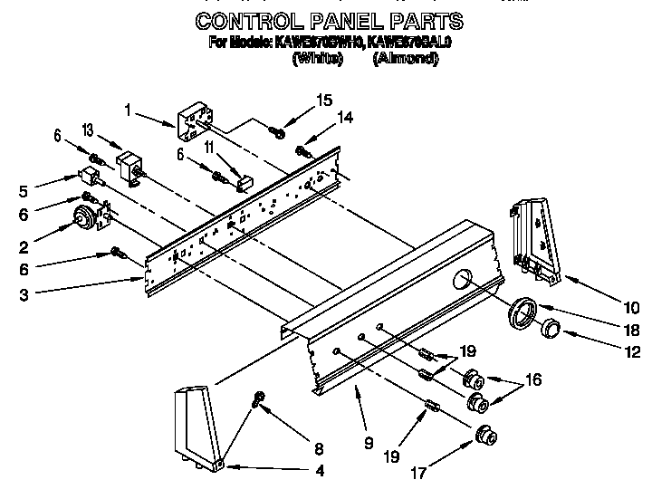 KitchenAid KAWE670BAL0 control panel diagram