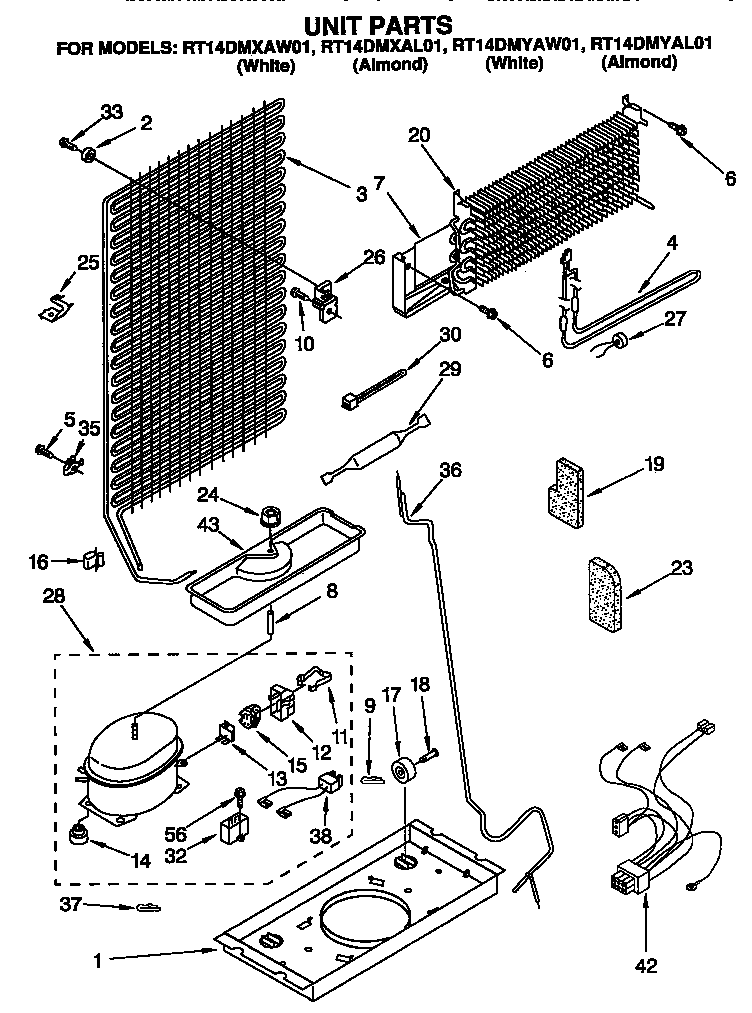 Roper RT14DMXAL01 unit diagram