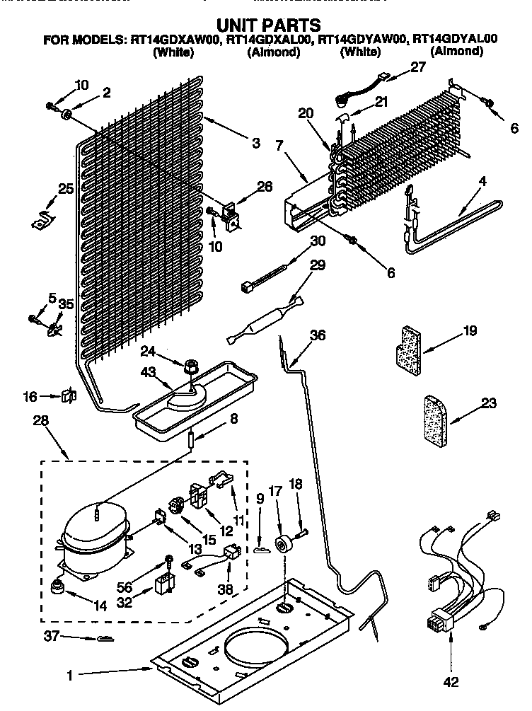 Roper RT14GDYAL00 unit diagram