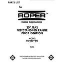 Roper FGP320VW0 front cover diagram