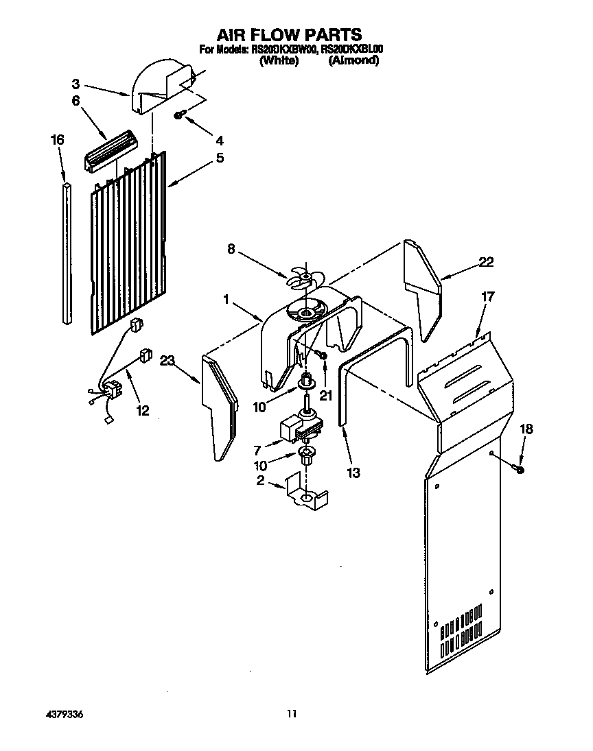 Roper RS20DKXBW00 air flow diagram