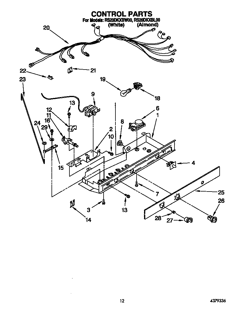 Roper RS20DKXBW00 control diagram