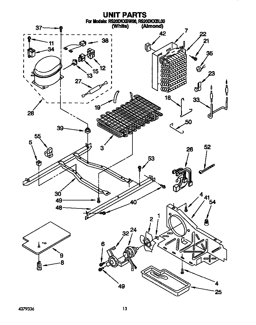 Roper RS20DKXBW00 unit diagram