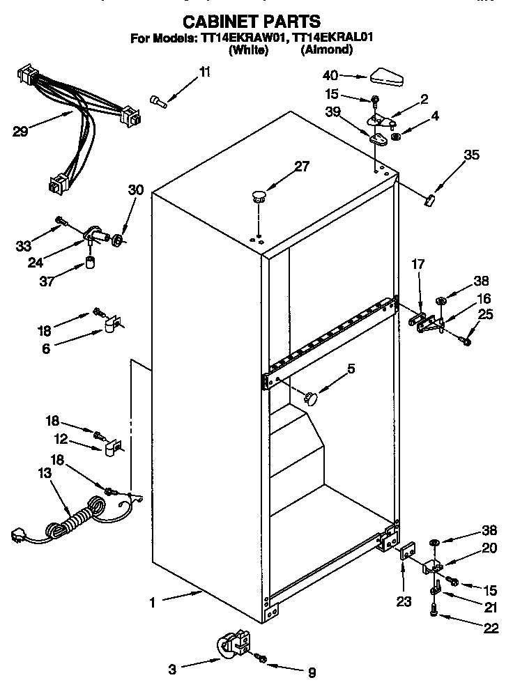 Estate TT14EKRAL01 cabinet diagram