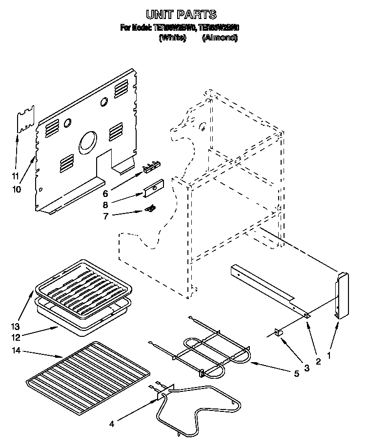 Whirlpool TER56W2BN0 unit diagram