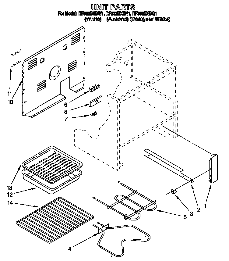 Whirlpool RF362BXBN1 unit diagram