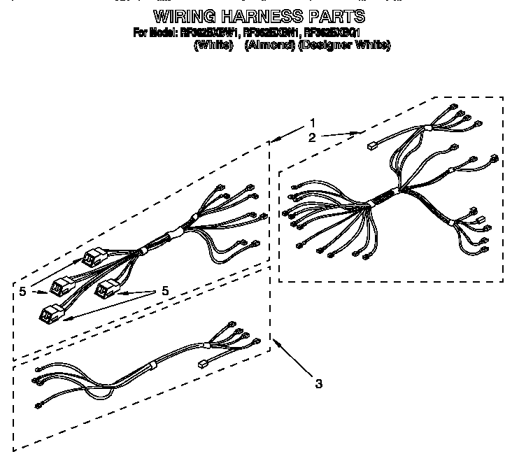 Whirlpool RF362BXBN1 wiring harness diagram