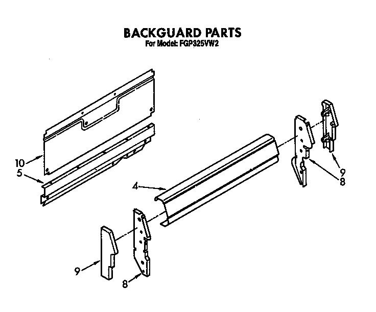 Roper FGP325VW2 backguard diagram