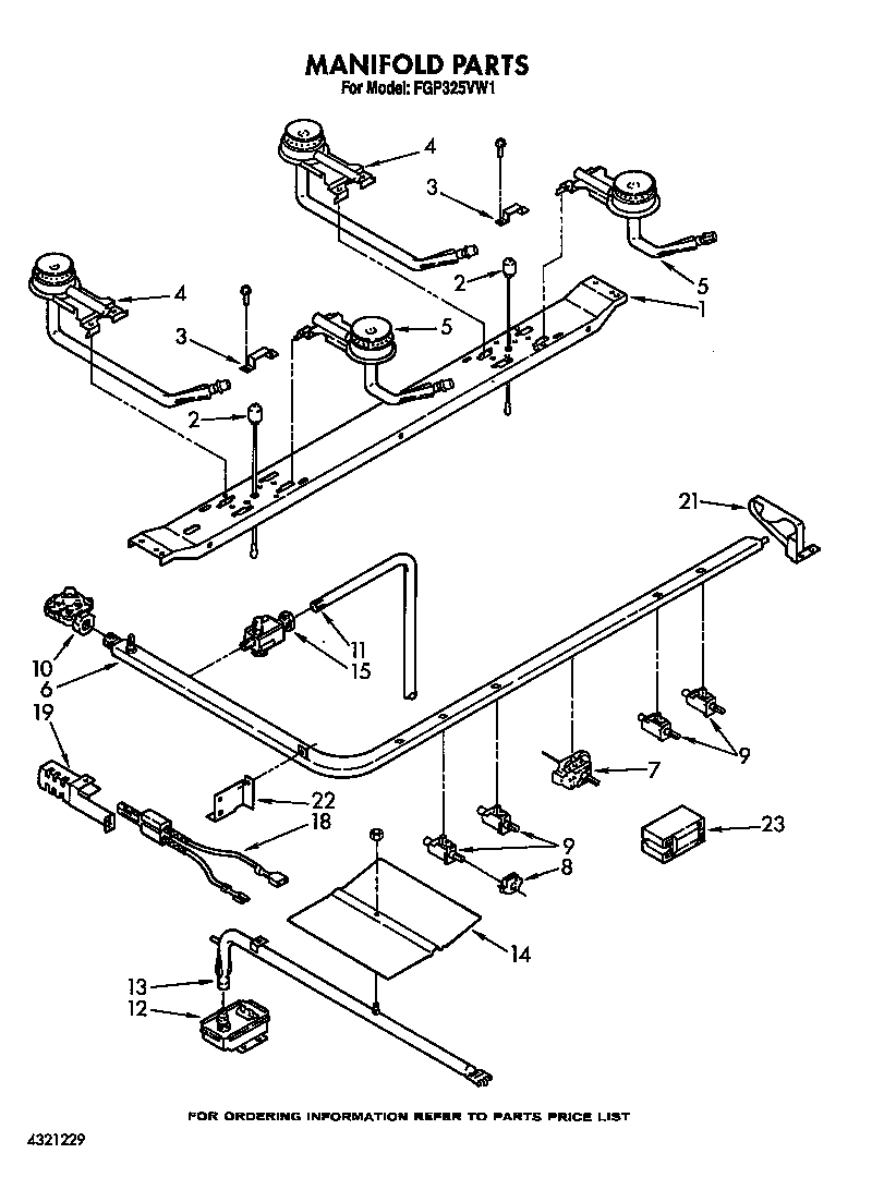 Roper FGP325VW1 manifold diagram