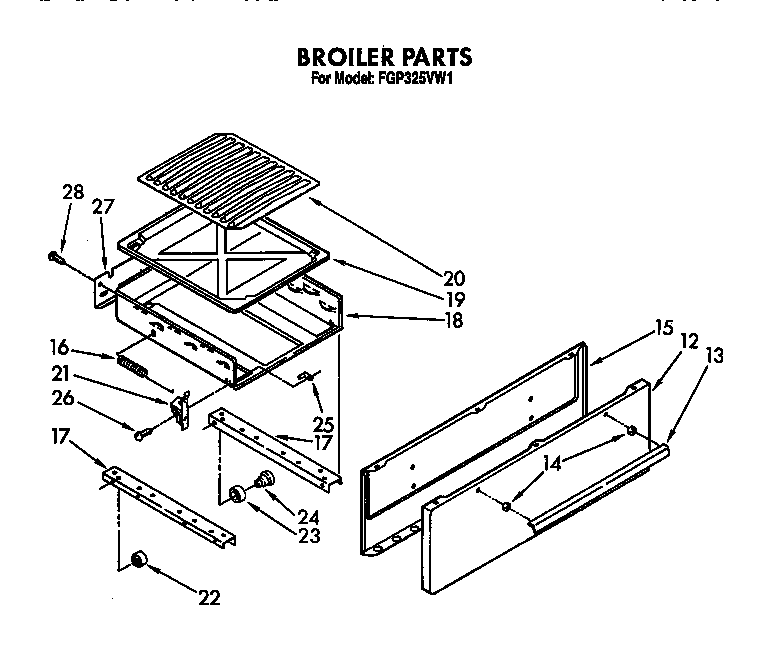 Roper FGP325VW1 broiler diagram