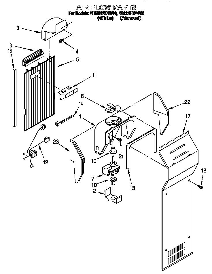 Whirlpool ED22HPXBN00 air flow diagram