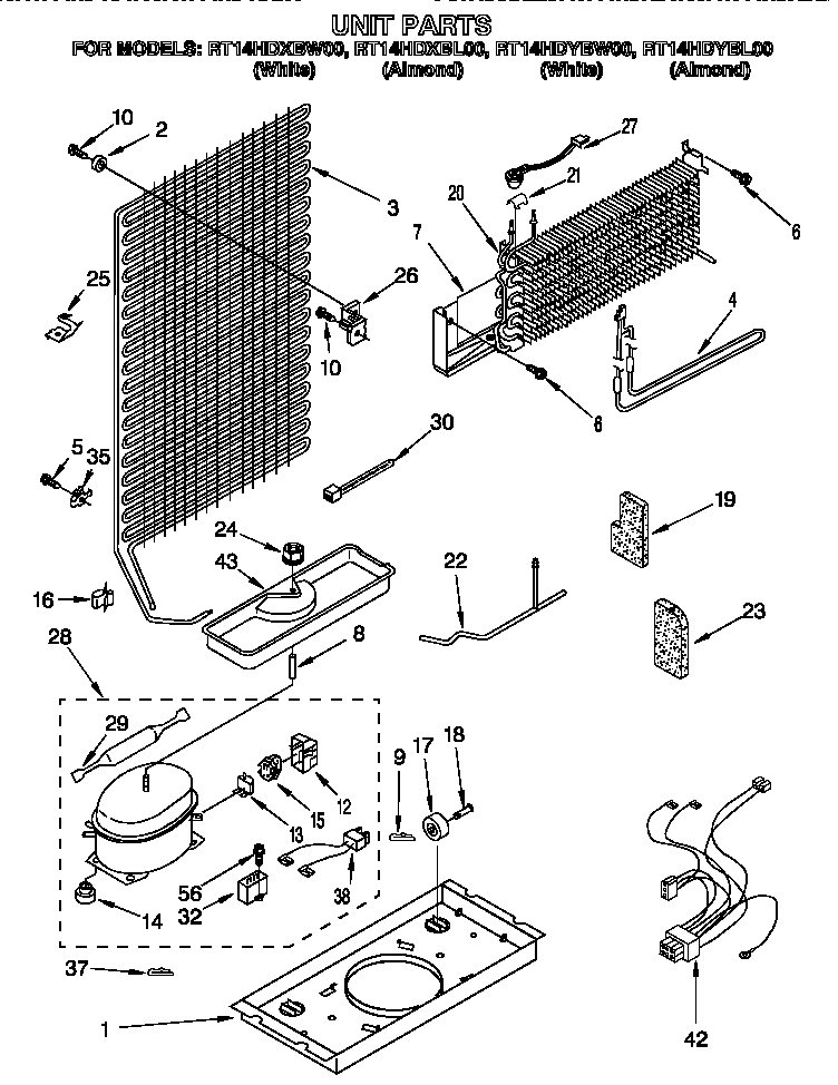 Roper RT14HDYBL00 unit diagram