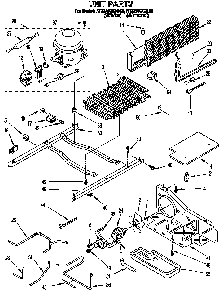 Roper RT22AKXBW00 unit diagram