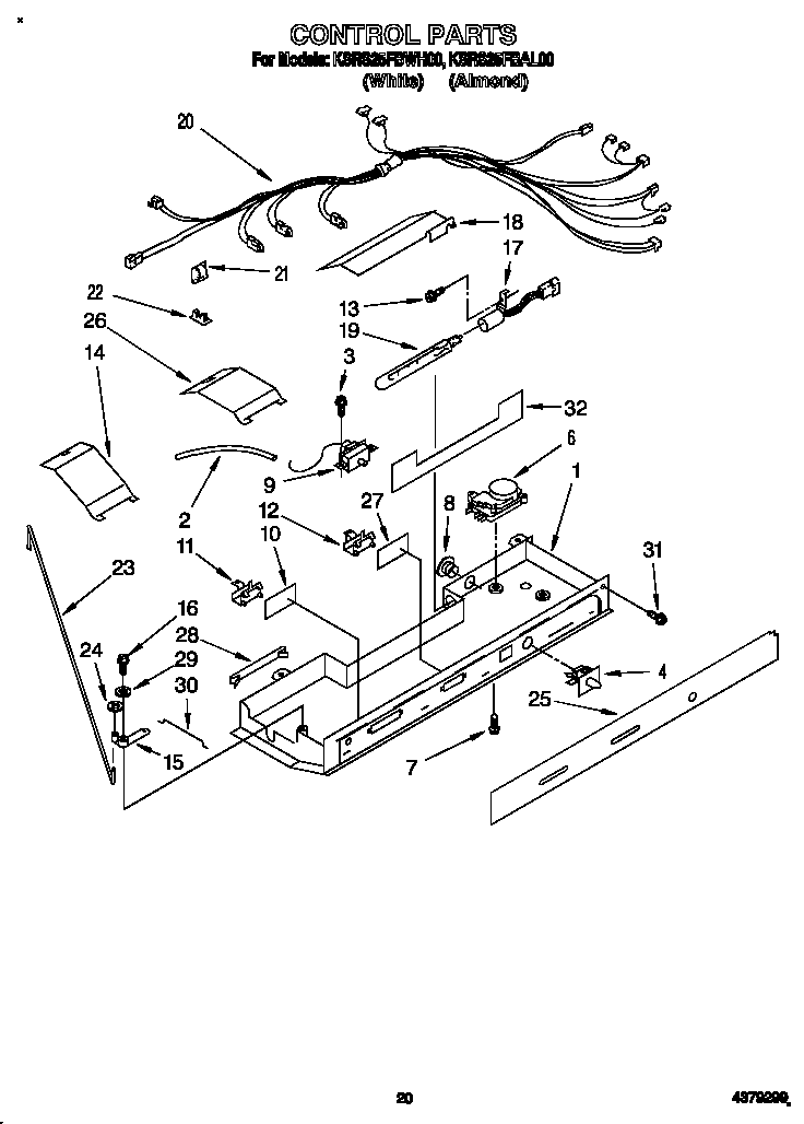 KitchenAid KSRS25FBWH00 control diagram