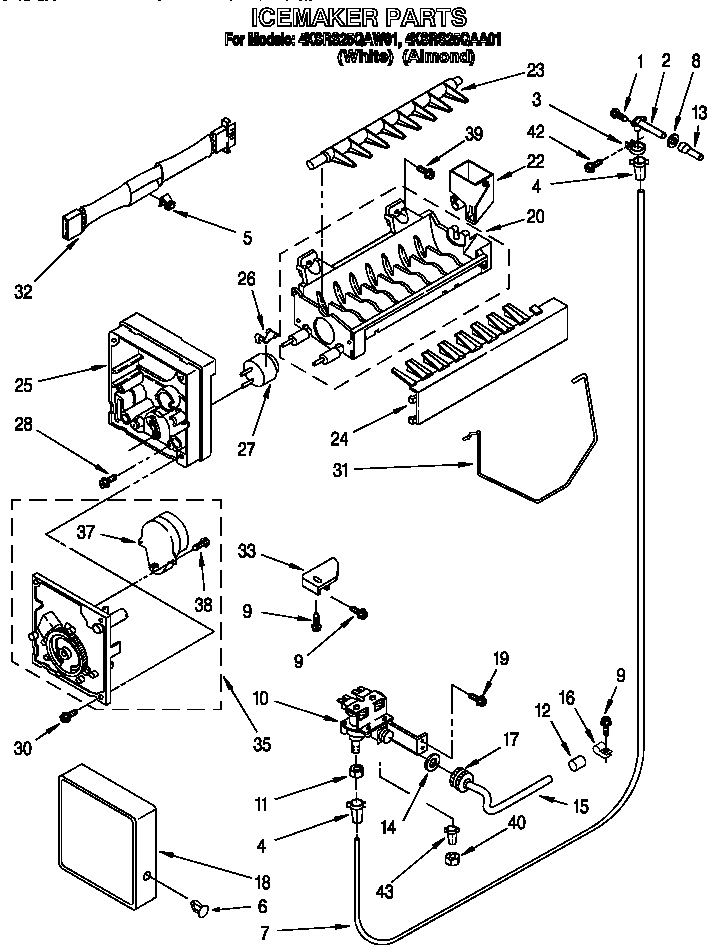 KitchenAid 4KSRS25QAA01 icemaker diagram