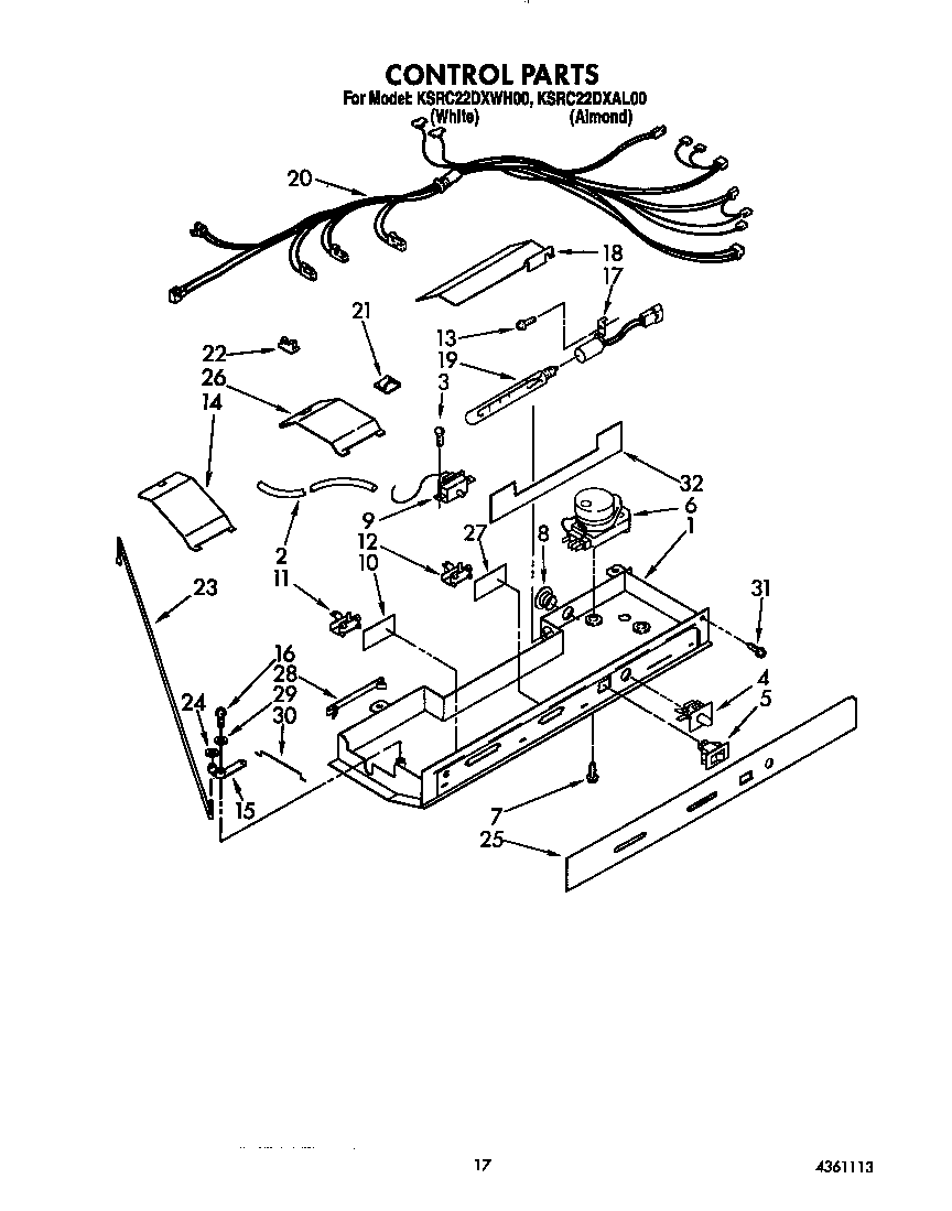KitchenAid KSRC22DXWH00 control diagram