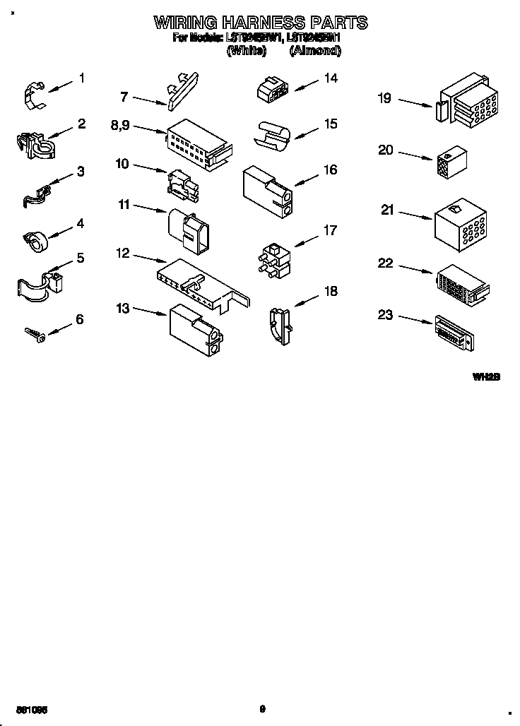 Whirlpool LST9245BN1 wiring harness diagram