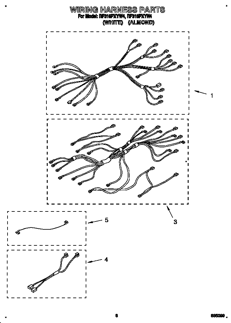 Whirlpool RF316PXYW4 wiring harness diagram
