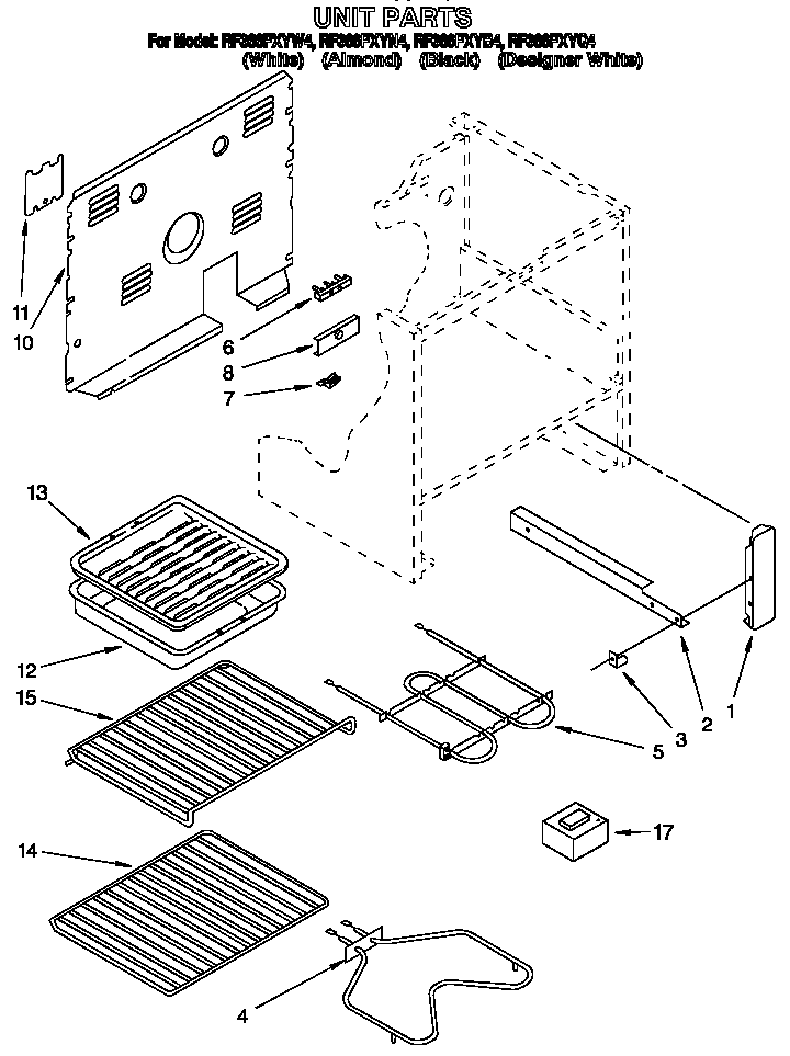 Whirlpool RF366PXYB4 unit diagram