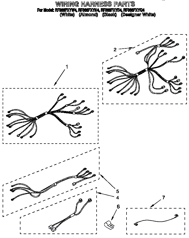 Whirlpool RF366PXYB4 wiring harness diagram