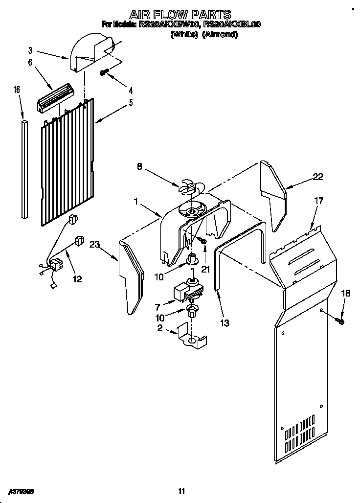 Roper RS20AKXBL00 air flow diagram