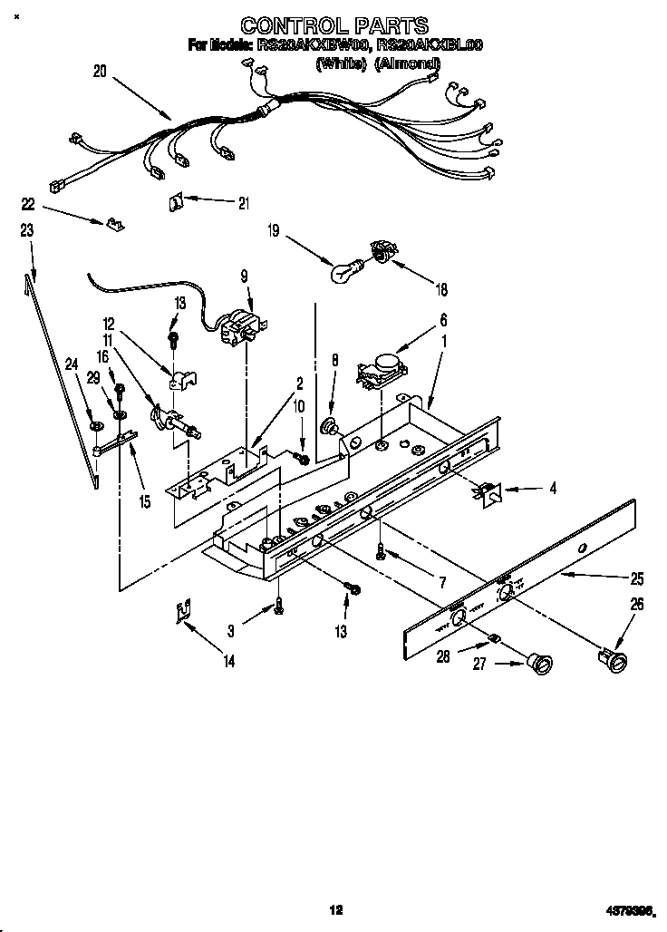 Roper RS20AKXBL00 control diagram