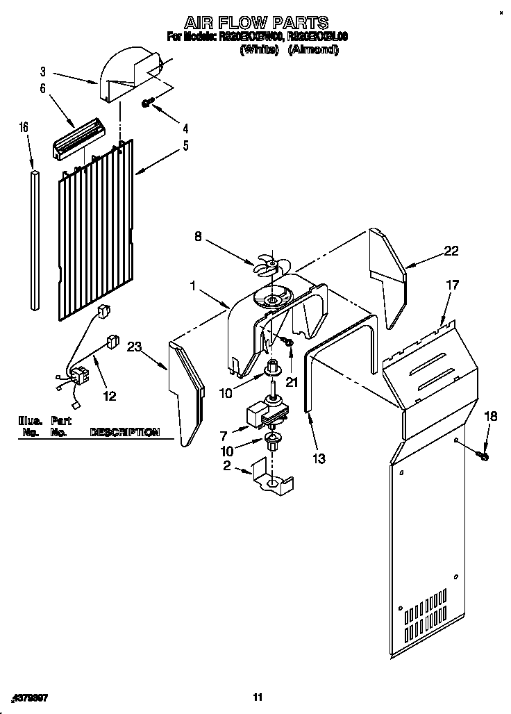 Roper RS20EKXBL00 air flow diagram