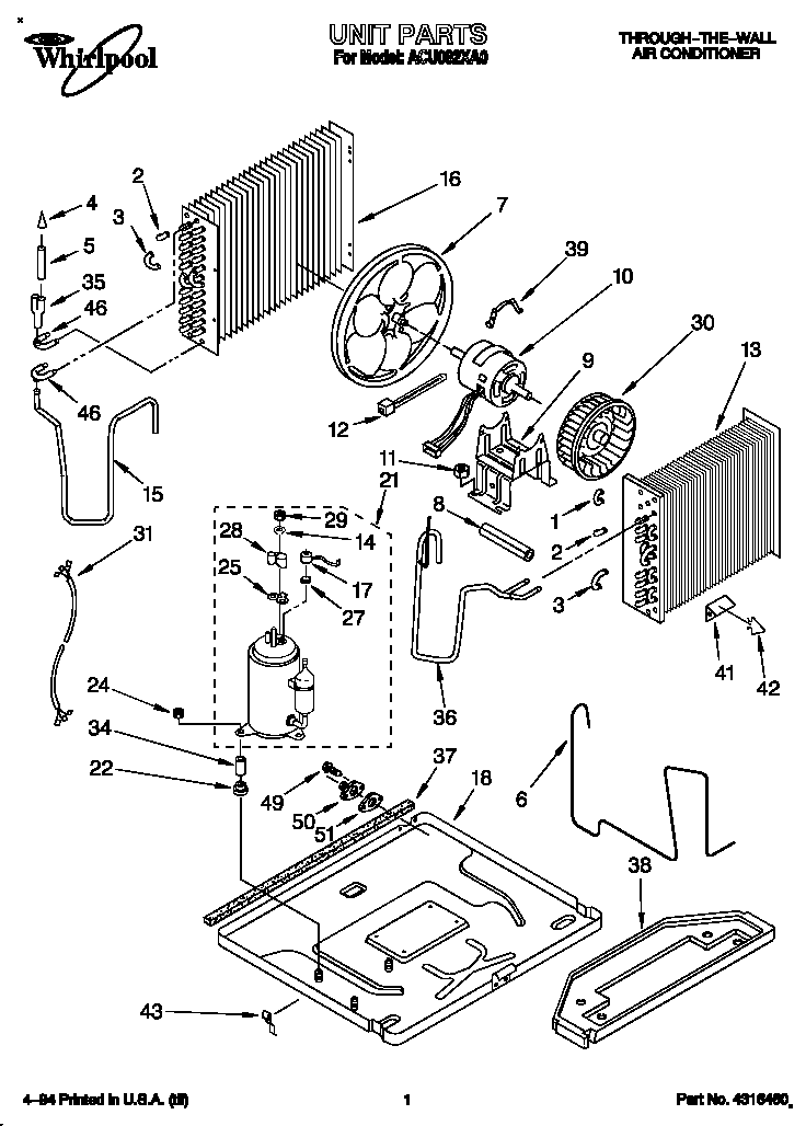 Whirlpool ACU082XA0 unit diagram