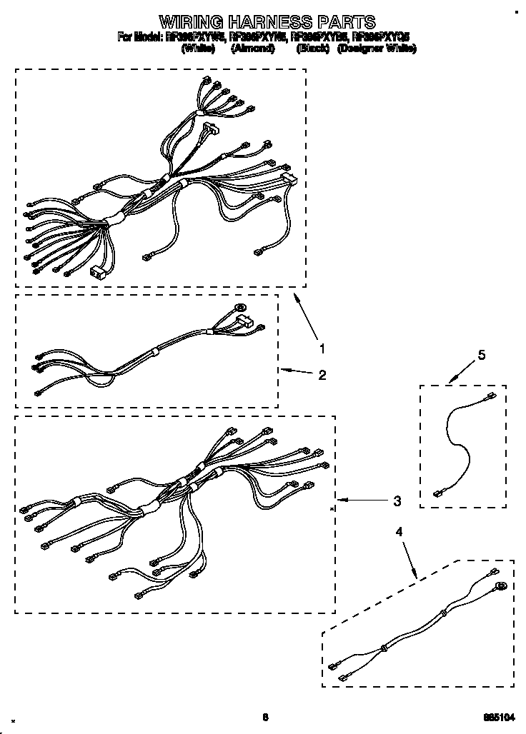 Whirlpool RF396PXYB5 wiring harness diagram