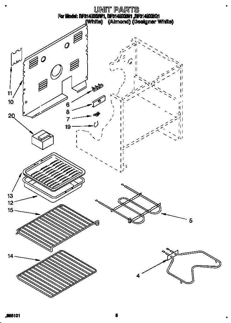 Whirlpool RF314BXBN1 unit diagram