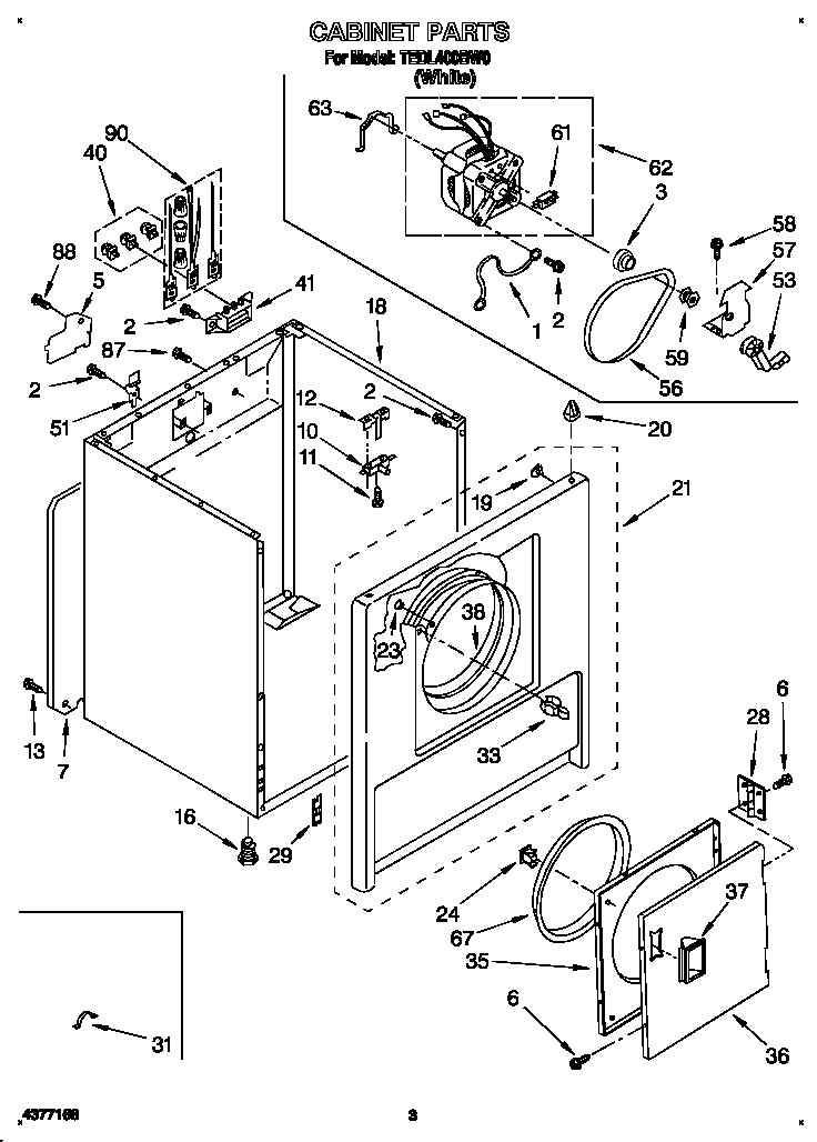Whirlpool TEDL400BW0 null diagram