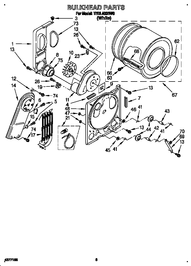 Whirlpool TEDL400BW0 null diagram